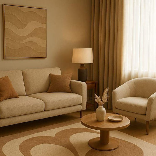 Modern 5-Seater Fabric Sofa Set – Elegant Contemporary Living Room Seating