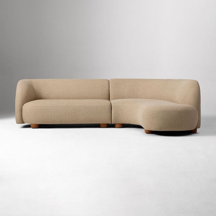 Modern Curved Sectional Sofa – Contemporary Bouclé Upholstery
