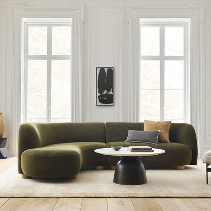 Modern Curved Sectional Sofa – Contemporary Bouclé Upholstery