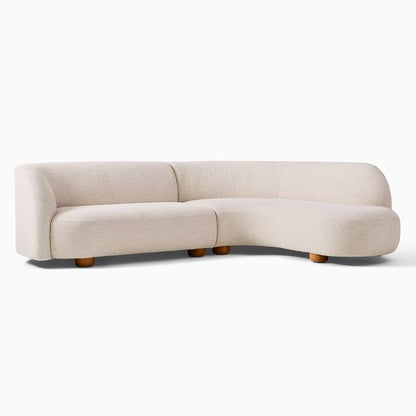 Modern Curved Sectional Sofa – Contemporary Bouclé Upholstery