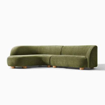 Modern Curved Sectional Sofa – Contemporary Bouclé Upholstery