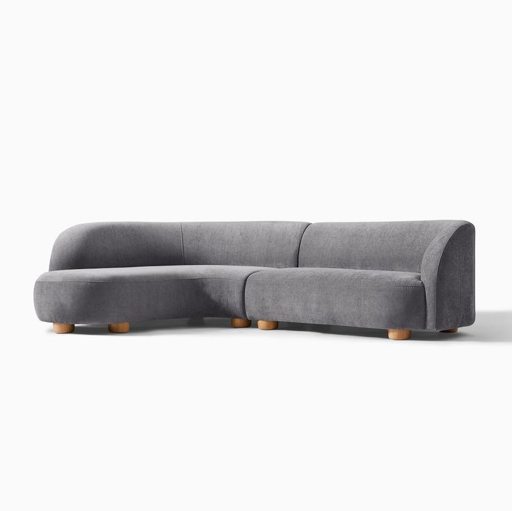 Modern Curved Sectional Sofa – Contemporary Bouclé Upholstery