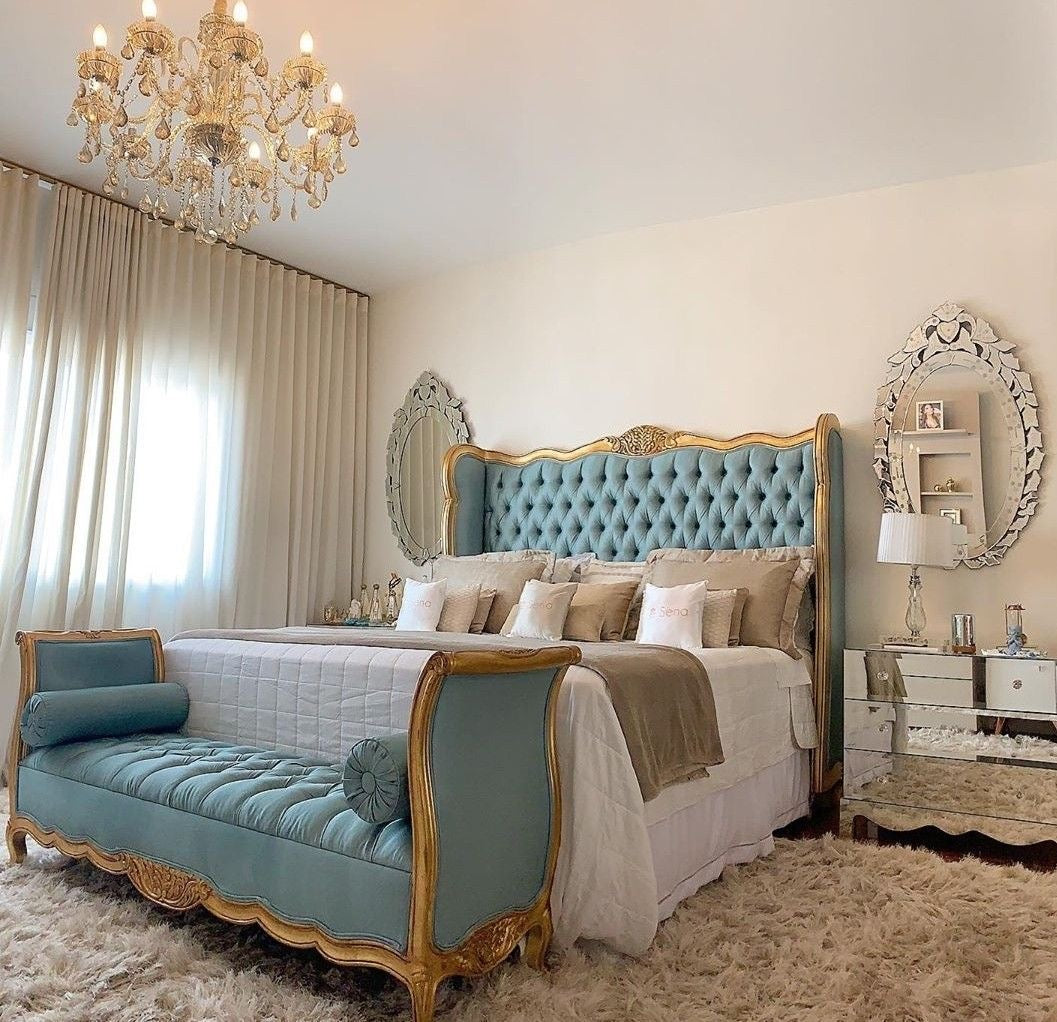 Bed and Matching End-of-Bed Bench