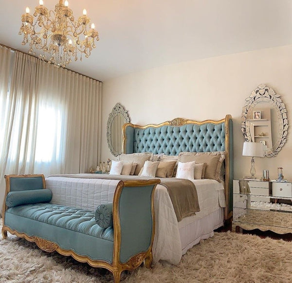 Bed and Matching End-of-Bed Bench