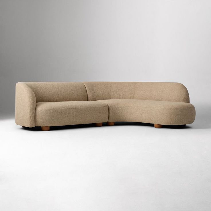 Modern Curved Sectional Sofa – Contemporary Bouclé Upholstery