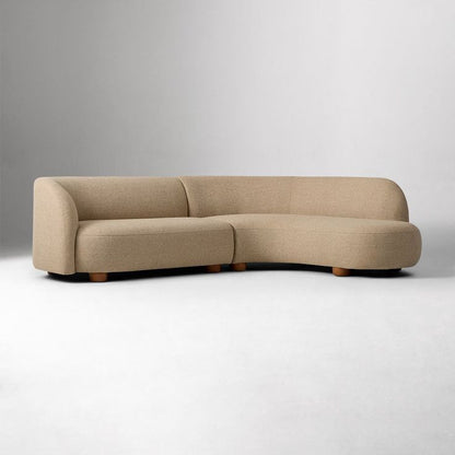 Modern Curved Sectional Sofa – Contemporary Bouclé Upholstery