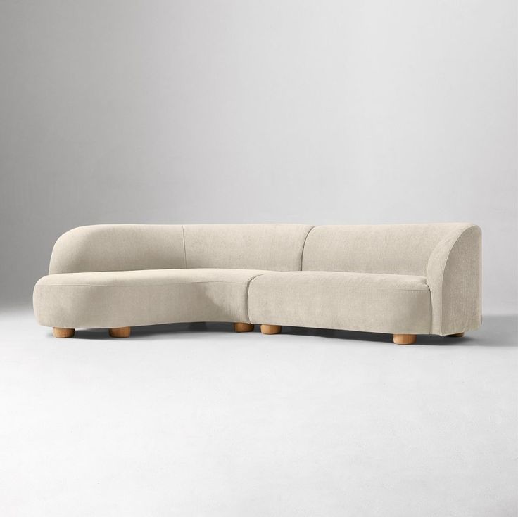 Modern Curved Sectional Sofa – Contemporary Bouclé Upholstery