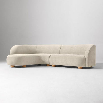Modern Curved Sectional Sofa – Contemporary Bouclé Upholstery