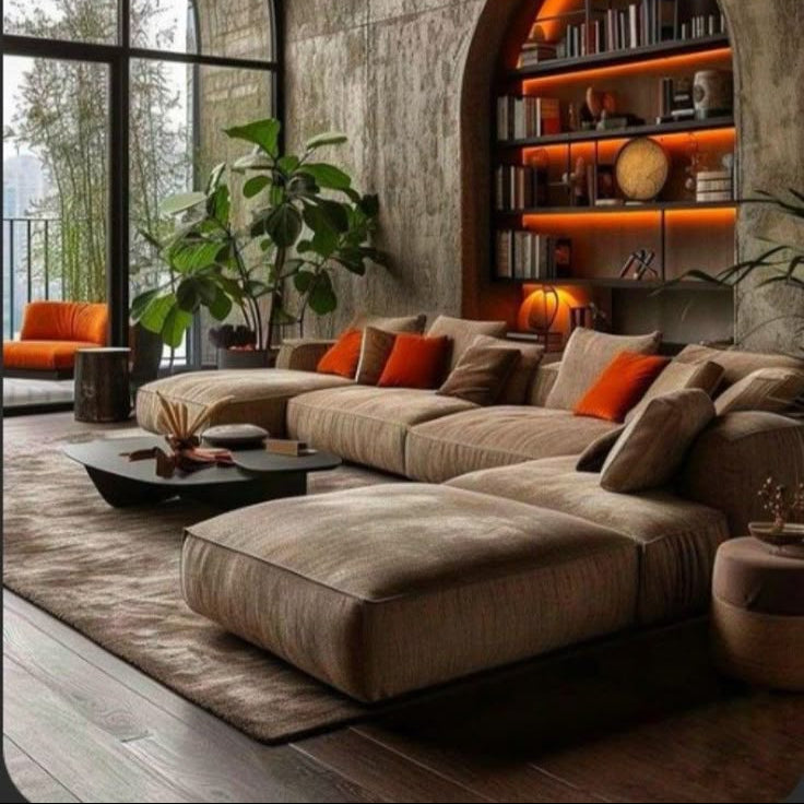Luxury Sectional Sofa with Chaise – Modern Plush Fabric Design