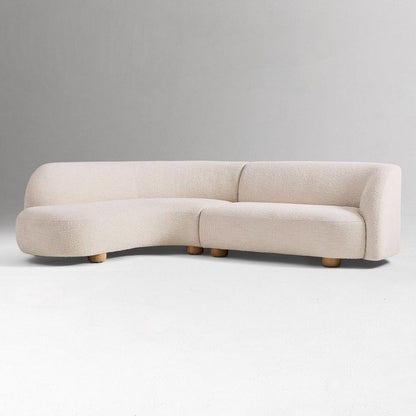 Modern Curved Sectional Sofa – Contemporary Bouclé Upholstery