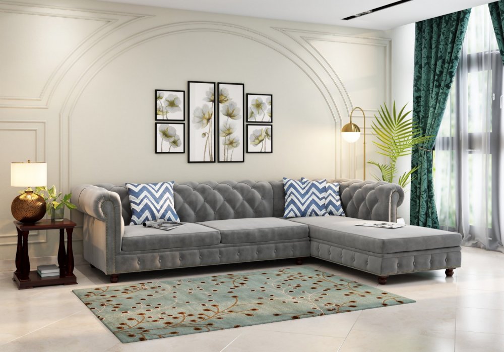 Gray L-Shape Sofa